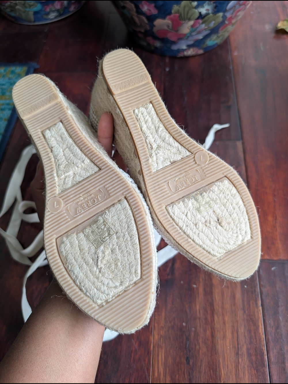 NWT J. Crew Made-in-Spain crochet lace-up espadrille Summer wedges Size 7 - Picture 5 of 6